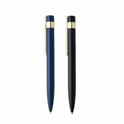 Caneta Esferográfica de Alumínio - Azul e Preto